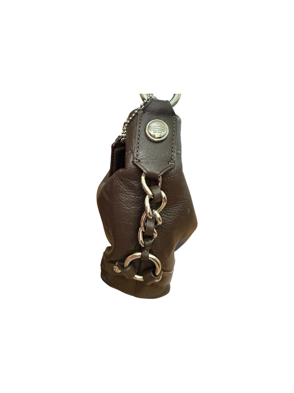 Coach Brown Pebbled Leather Shoulder Bag - Picture 4 of 9